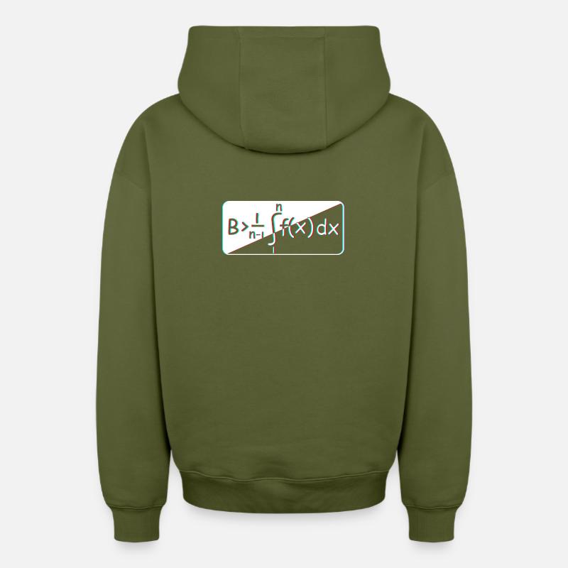 Mathématiques Ma - Sweat à capuche unisexe zippé oversize épais SPREAD - kaki
