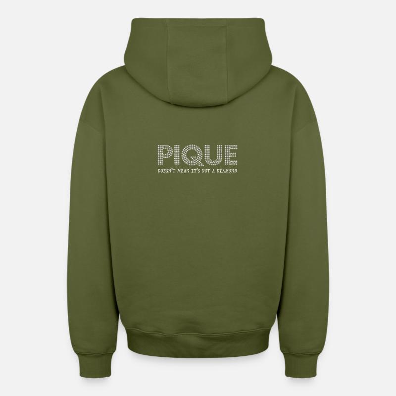 Conception PIQUE Diamond Sparkles - Sweat à capuche unisexe zippé oversize épais SPREAD - kaki