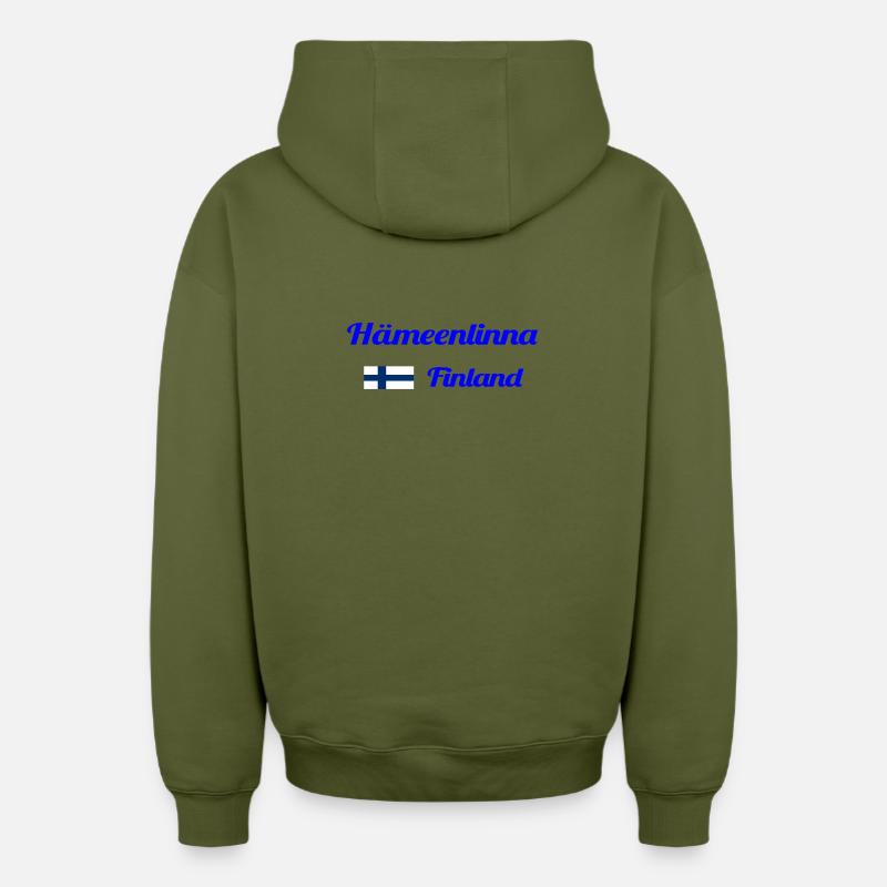 Hämeenlinna Finlande- Imprimés élégants - Sweat à capuche unisexe zippé oversize épais SPREAD - kaki