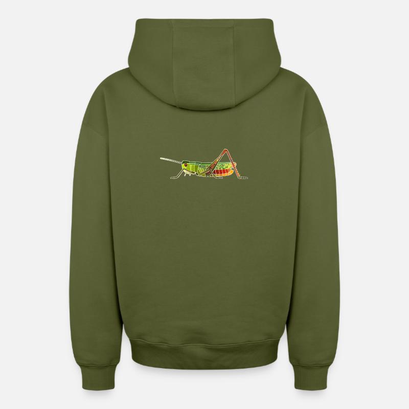 Heidegrashüpfer - Oversized Heavyweight Unisex Zip Hoodie - Khaki