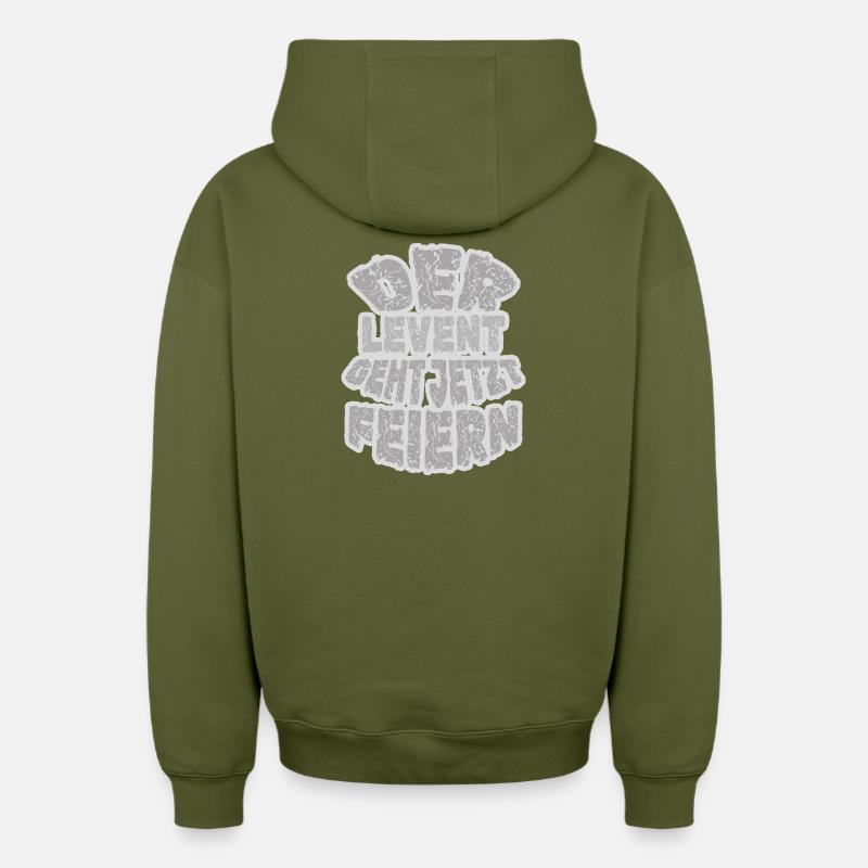 AGNEAU - Sweat à capuche unisexe zippé oversize épais SPREAD - kaki