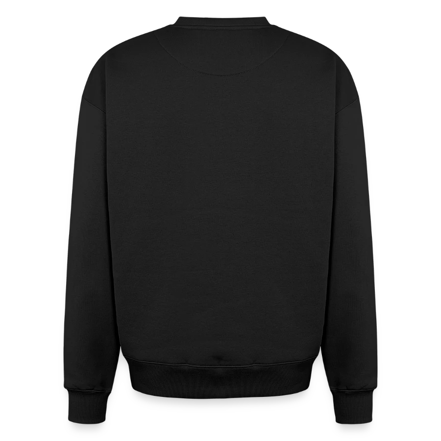 Pisa badge on a oversized heavyweight unisex sweatshirt, black, back