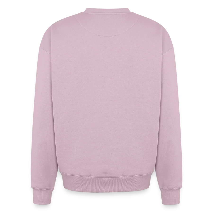 Agrigento badge on a oversized heavyweight unisex sweatshirt, dusky pink, back