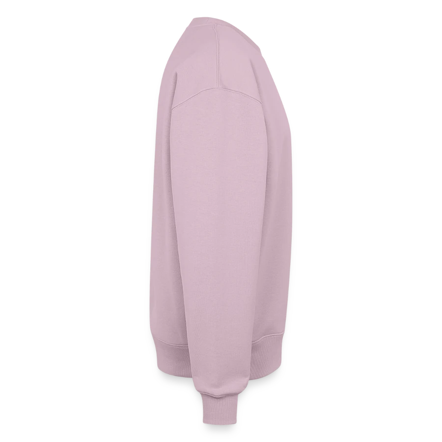 Grindelwald badge on a oversized heavyweight unisex sweatshirt, dusky pink, right