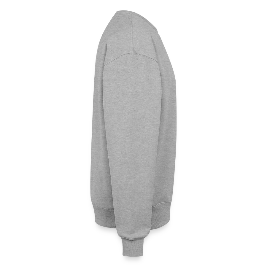 Grindelwald badge on a oversized heavyweight unisex sweatshirt, heather grey, right