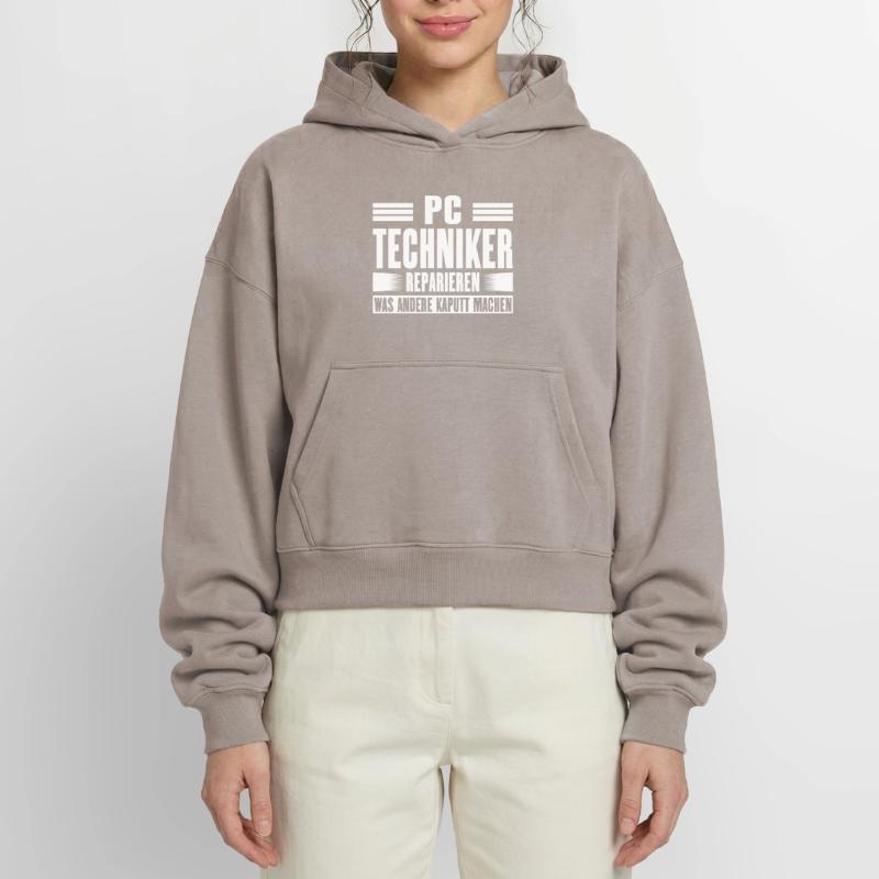 Service Technician Support Solution Devis Service PC Sweat à capuche cropped oversize femme SPREAD