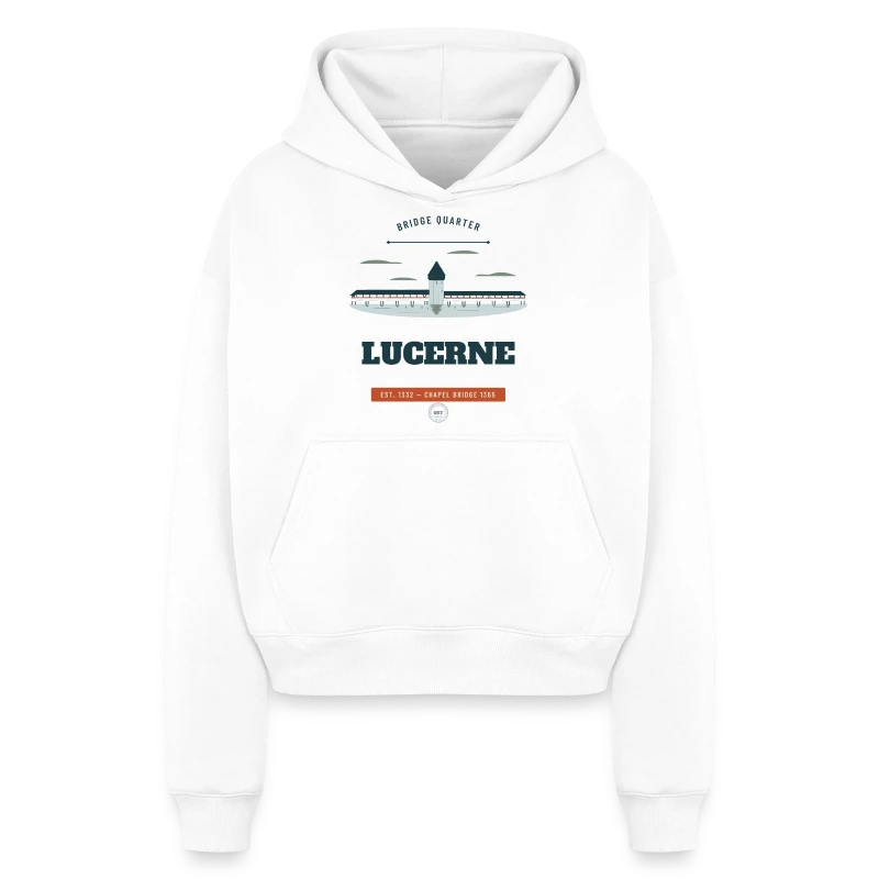 Abzeichen Lucerne auf cropped oversized heavyweight women's hoodie