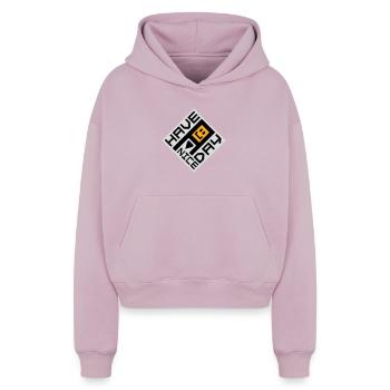 Have A Nice Day Funny Sarcastic Saying Cute - Cropped Oversized Heavyweight Women's Hoodie - taupe - Front - AI Model Female 172 light (172cm)