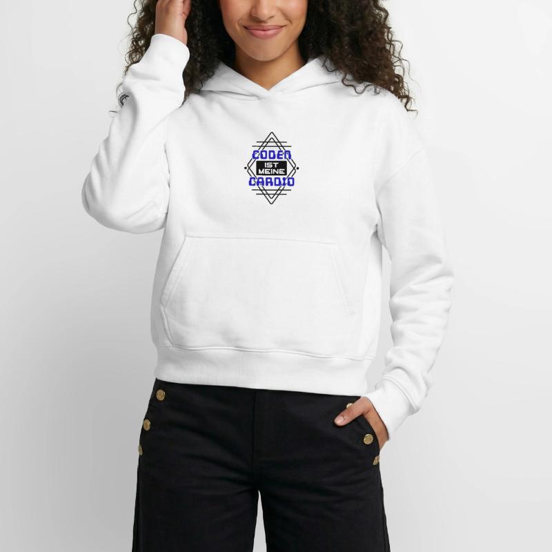 Software Developer Developer Cool Saying Coden Cropped Oversized Heavyweight Women's Hoodie