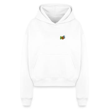 ABC - Sweat à capuche cropped oversize femme SPREAD - blanc - Devant - AI Model Female 172 dark (172cm)