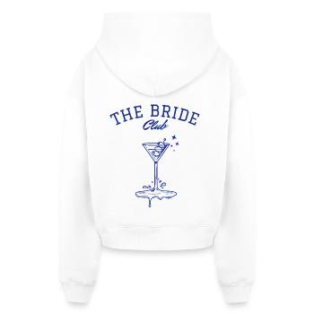 Eleganter Frauenabend Cocktail Design - Cropped Oversized Heavyweight Frauen Hoodie - Weiß - Hinten - AI Model Female 172 light (172cm)