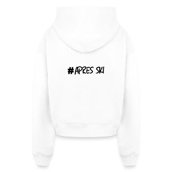 Ski, ski, ski, après-ski, freeski, hiver - Sweat à capuche cropped oversize femme SPREAD - blanc - Dos - AI Model Female 172 light (172cm)