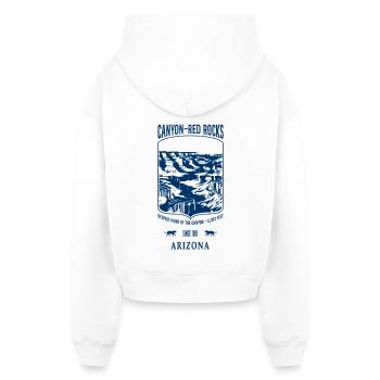 Canyon Arizona Blue - Sweat à capuche cropped oversize femme SPREAD - blanc - Dos - AI Model Female 172 light (172cm)