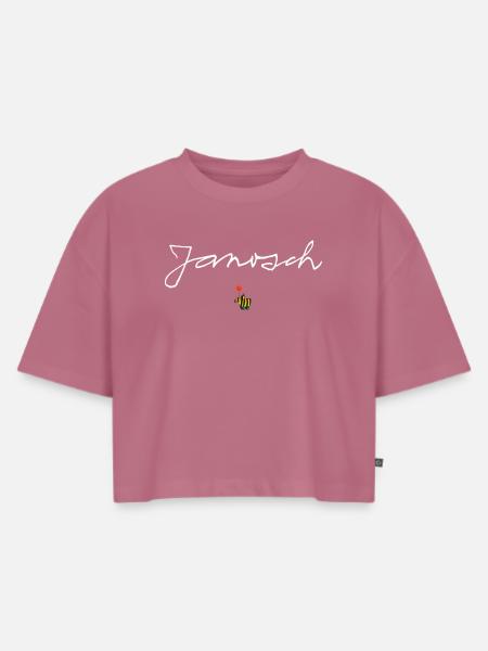 Janosch Schriftzug Mit Tigerente - Frauen Premium Oversized Bio Cropped T-Shirt - Mauve