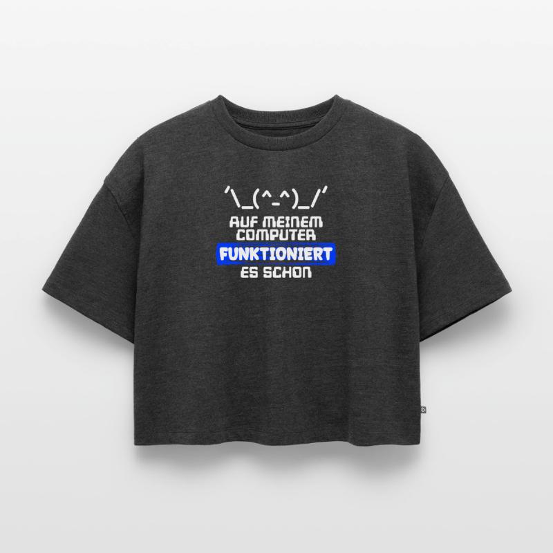 Computer Developer Software Developer Statement Women’s Premium Oversized Organic Cropped T-Shirt