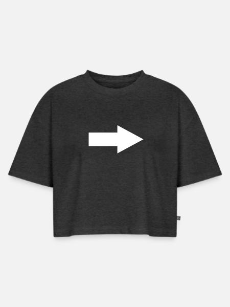 Pfeil - Frauen Premium Oversized Bio Cropped T-Shirt - Anthrazit meliert