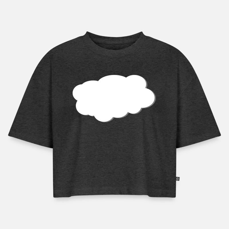 Cloud - Women’s Premium Oversized Organic Cropped T-Shirt - heather anthracite