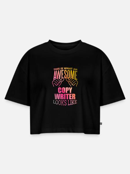 Texter Texter Texter Texter Texter - Frauen Premium Oversized Bio Cropped T-Shirt - Schwarz