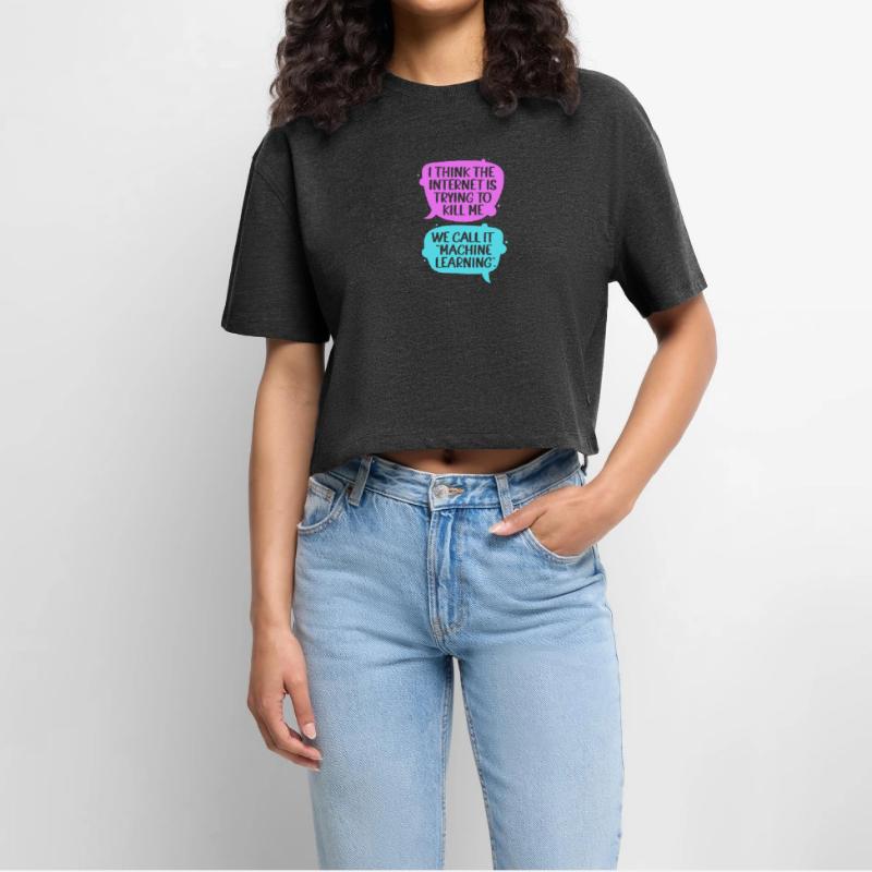 GPT Programmer Coder Women’s Premium Oversized Organic Cropped T-Shirt