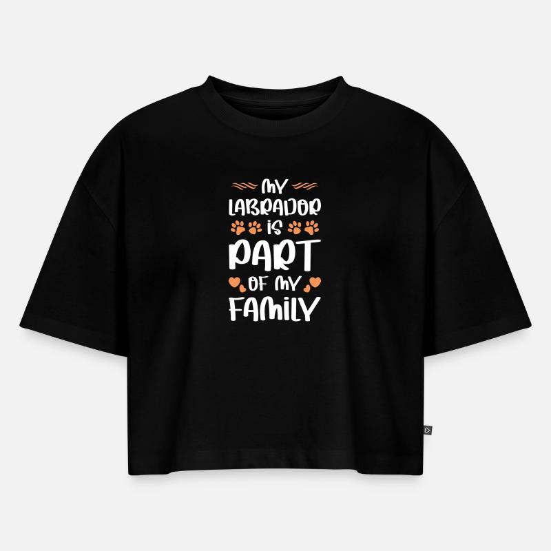 Labrador - Women’s Premium Oversized Organic Cropped T-Shirt - black