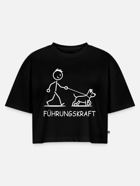 Führungskraft Hundebesitzer Geschenke - Frauen Premium Oversized Bio Cropped T-Shirt - Schwarz