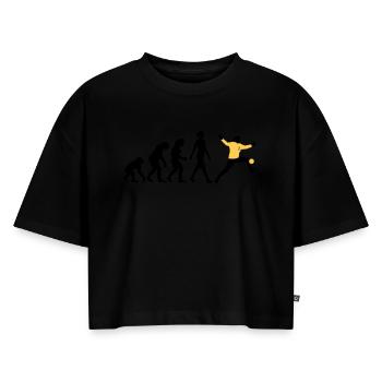 Evolution Handball Torhueterin - Frauen Premium Oversized Bio Cropped T-Shirt - Schwarz - Vorne - Selfina (174cm)
