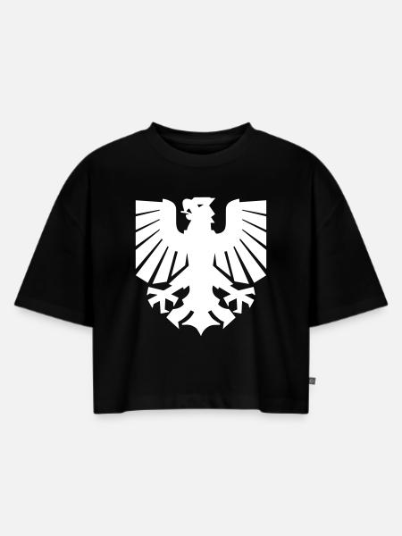 Dortmund - Dortmunder Adler - Frauen Premium Oversized Bio Cropped T-Shirt - Schwarz