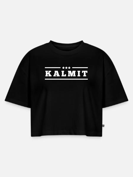 Kalmit Haardt - Frauen Premium Oversized Bio Cropped T-Shirt - Schwarz