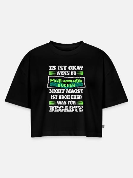 Mathematik Bücher - Frauen Premium Oversized Bio Cropped T-Shirt - Schwarz