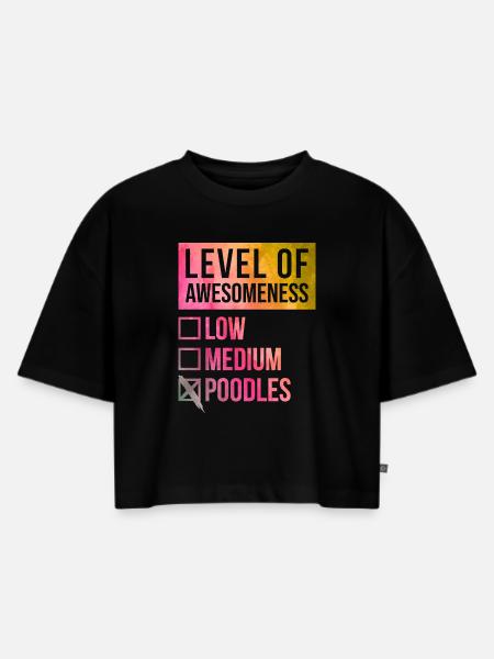 Pudel-Pudel-Pudel - Frauen Premium Oversized Bio Cropped T-Shirt - Schwarz