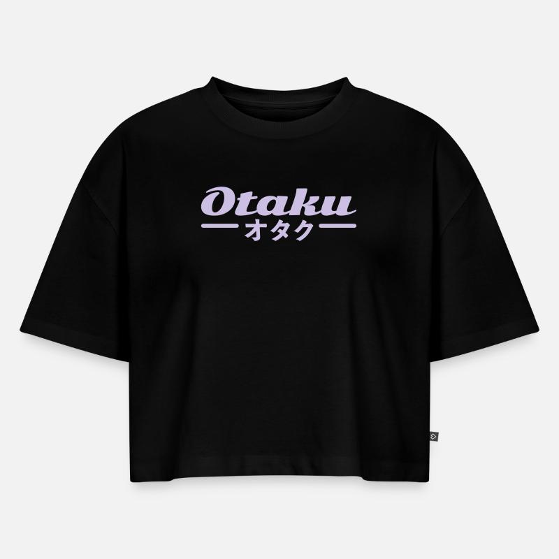 otaku - Crop top Premium bio Oversize Femme - noir
