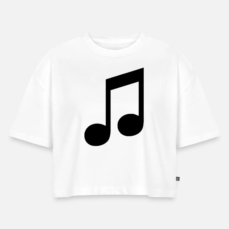 note - Women’s Premium Oversized Organic Cropped T-Shirt - white