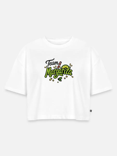 Team Margarita - Frauen Premium Oversized Bio Cropped T-Shirt - Weiß