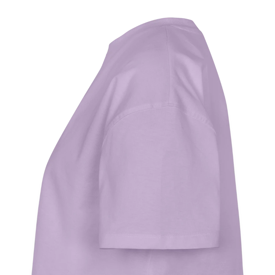 Grindelwald badge on a women’s premium oversized organic cropped t-shirt, lavender, left