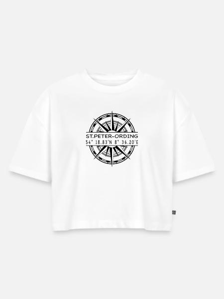 St Peter Ording - Frauen Premium Oversized Bio Cropped T-Shirt - Weiß
