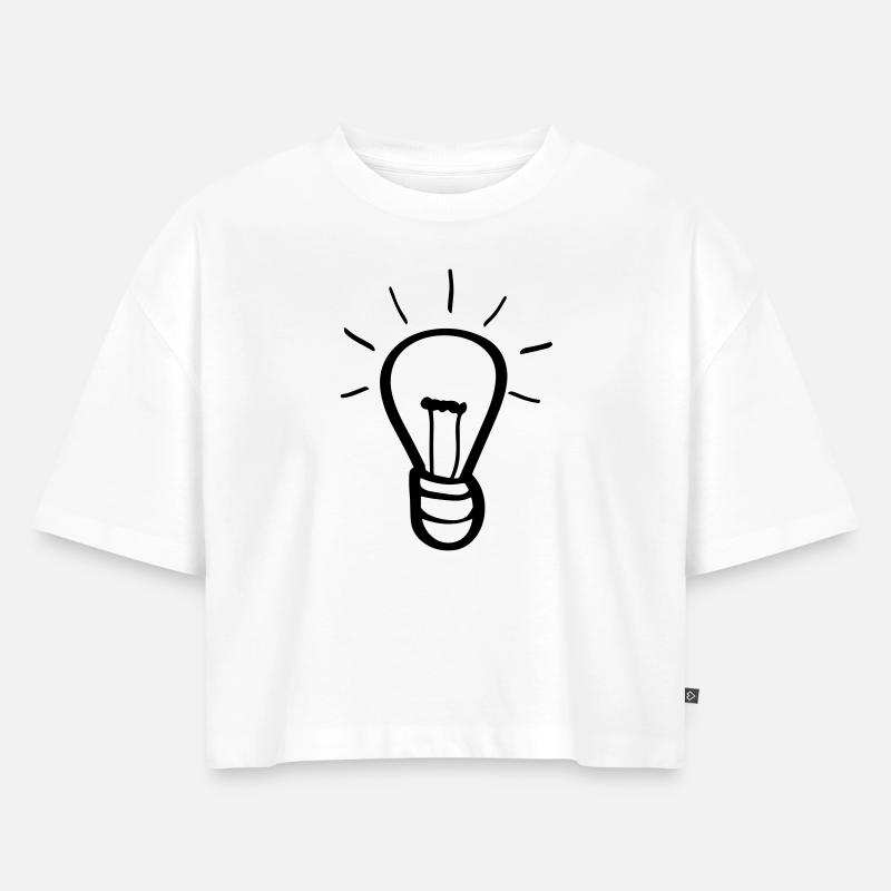 Ampoule idée - Crop top Premium bio Oversize Femme - blanc
