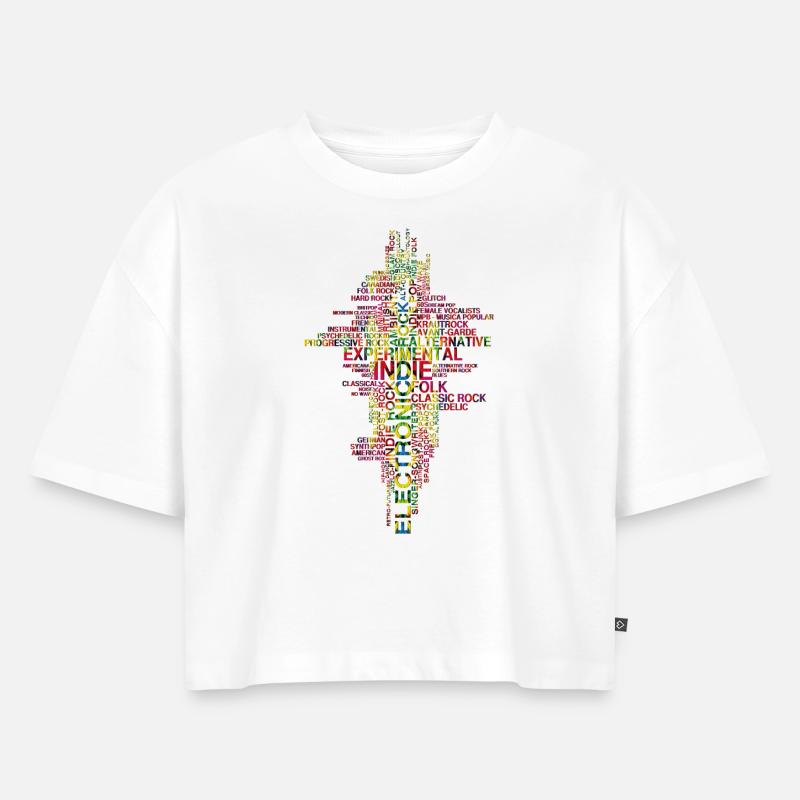 Parole vers le haut - Crop top Premium bio Oversize Femme - blanc