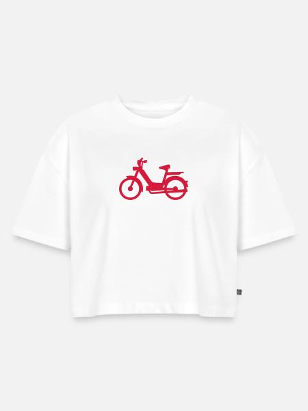 Mofa - Frauen Premium Oversized Bio Cropped T-Shirt - Weiß