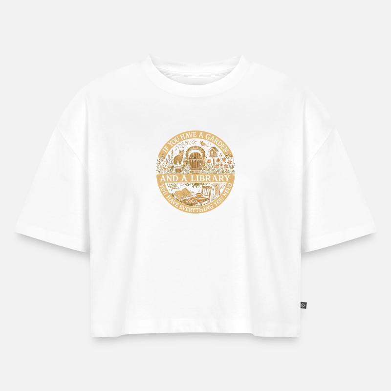Une requête SQL va dans une barre, va dans deux T - Crop top Premium bio Oversize Femme - blanc