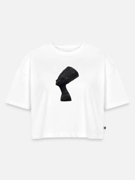 Nofretete - Frauen Premium Oversized Bio Cropped T-Shirt - Weiß