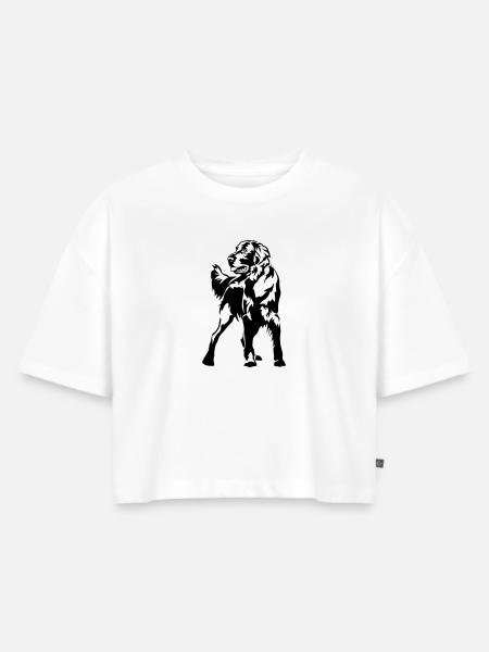 Flat-coated Retriever - Frauen Premium Oversized Bio Cropped T-Shirt - Weiß