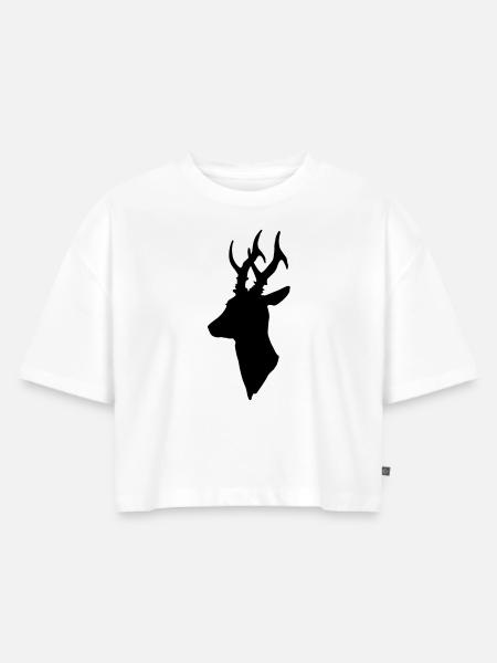 ikra - Frauen Premium Oversized Bio Cropped T-Shirt - Weiß