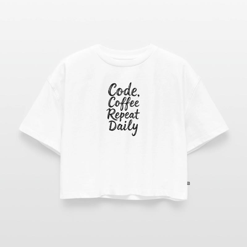 Code Schlaf Debug Wiederholungsprogramm Shirt Frauen Premium Oversized Bio Cropped T-Shirt