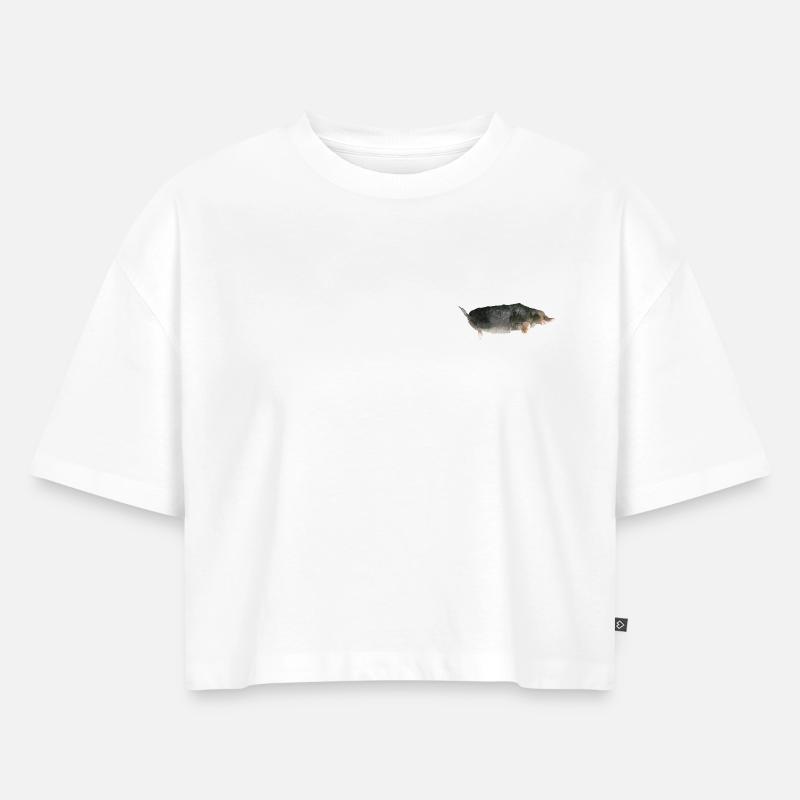 Mole - Women’s Premium Oversized Organic Cropped T-Shirt - white