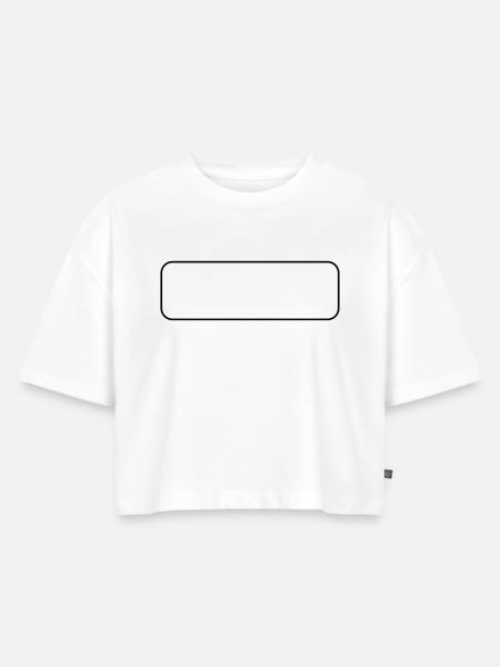 Abgerundetes Rechteck - Frauen Premium Oversized Bio Cropped T-Shirt - Weiß