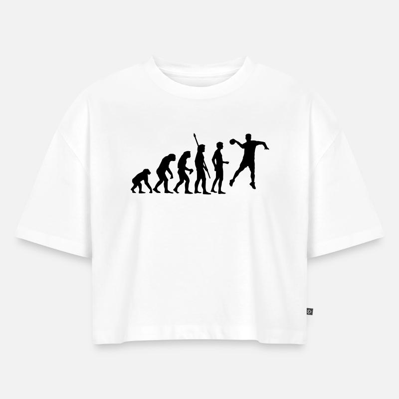 evolution_handball_062011_a_1c - Women’s Premium Oversized Organic Cropped T-Shirt - white