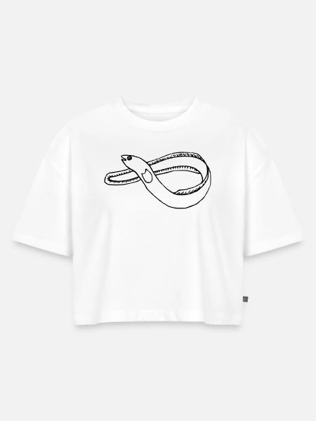 Aal - Frauen Premium Oversized Bio Cropped T-Shirt - Weiß
