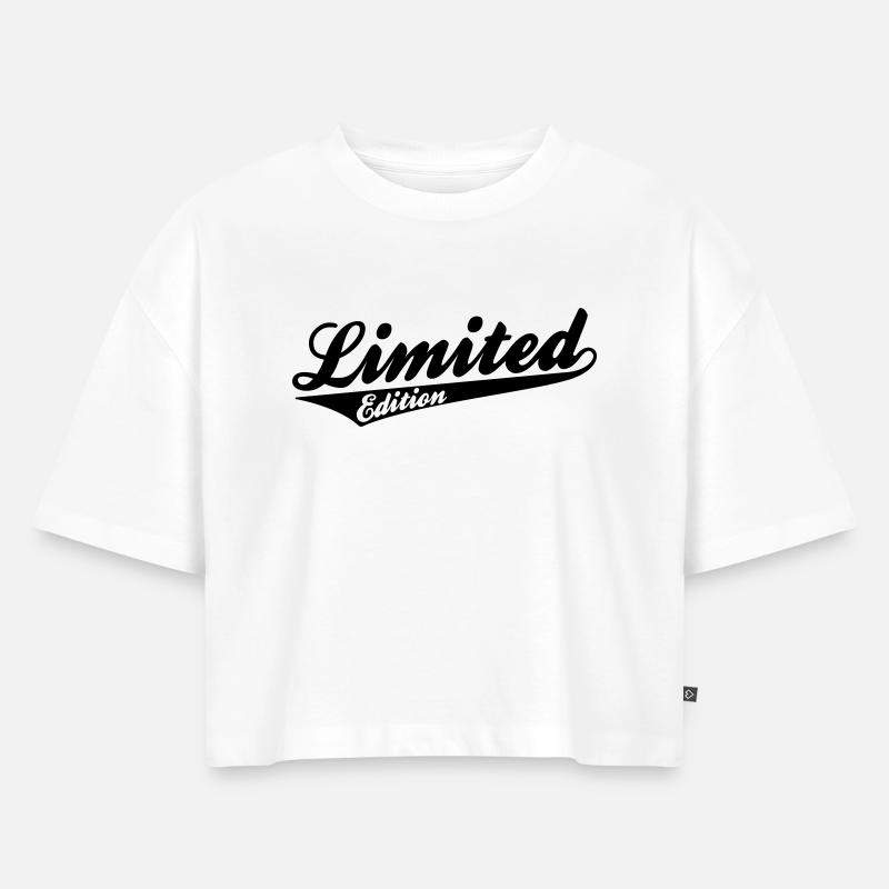 lim_edit - Women’s Premium Oversized Organic Cropped T-Shirt - white