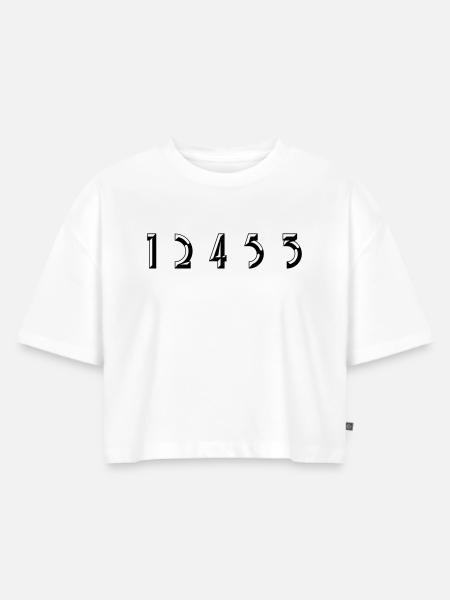 12453 - Farbwechsel - Frauen Premium Oversized Bio Cropped T-Shirt - Weiß