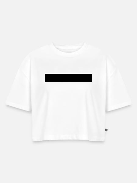 STRICH - Querstrich - Längsstrich - LINE - MINUS - Frauen Premium Oversized Bio Cropped T-Shirt - Weiß